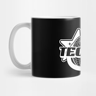 TECHNO  - Y2K grid globe stars (white) Mug